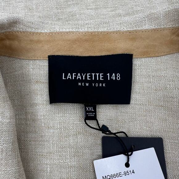 LAFAYETTE 148 NEW YORK Open Front Blazer Jacket Champagne Pockets Size XXL NEW - Picture 10 of 15